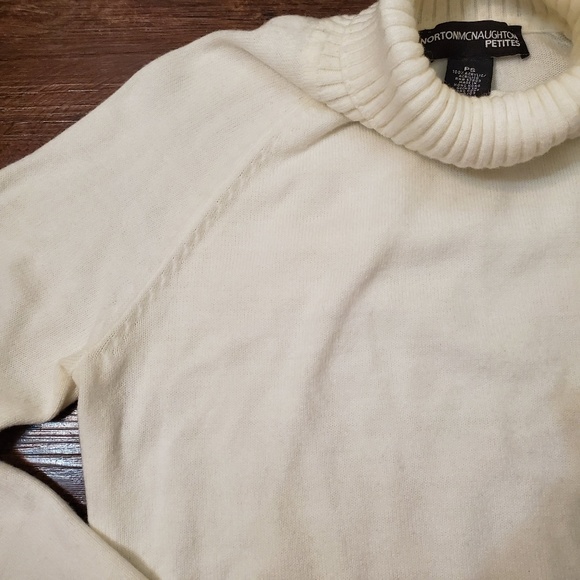 3 for $15 / Off-White Turtleneck Petite Sweater - Picture 2 of 6
